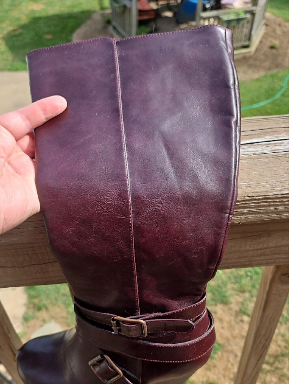 Women’s Tall Buckle Riding Style Boots in Dark Brown Leather - Picture 13 of 13